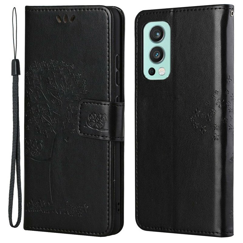 Folio-fodral OnePlus Nord 2 5G Med Kedjar Stringträd Och Ugglor