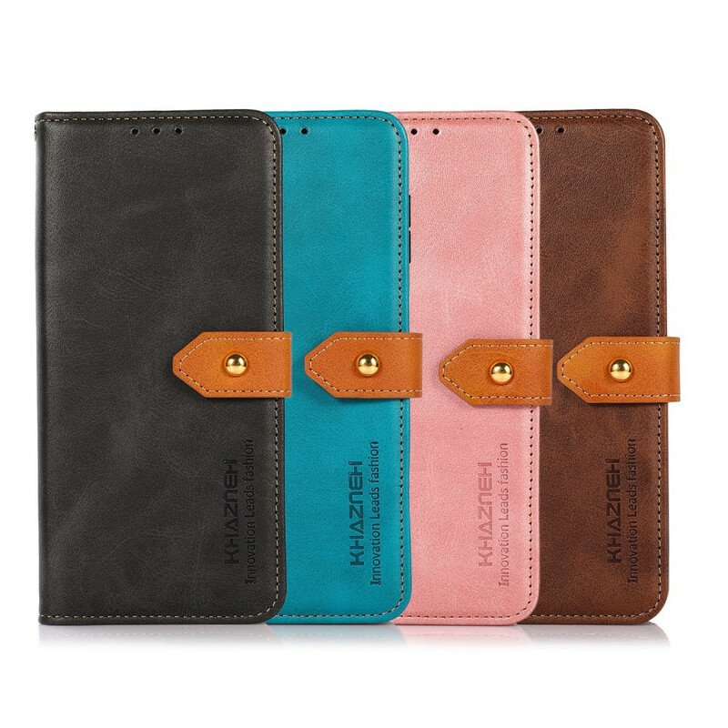 Folio-fodral OnePlus Nord 2 5G Tvåfärgat Guldlås Khazneh