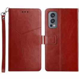 Läderfodral OnePlus Nord 2 5G Stil Läder Geo Y Design