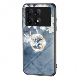Skal Poco X6 Pro 5g Telefonfodral Blommig Ringhållare I Härdat Glas