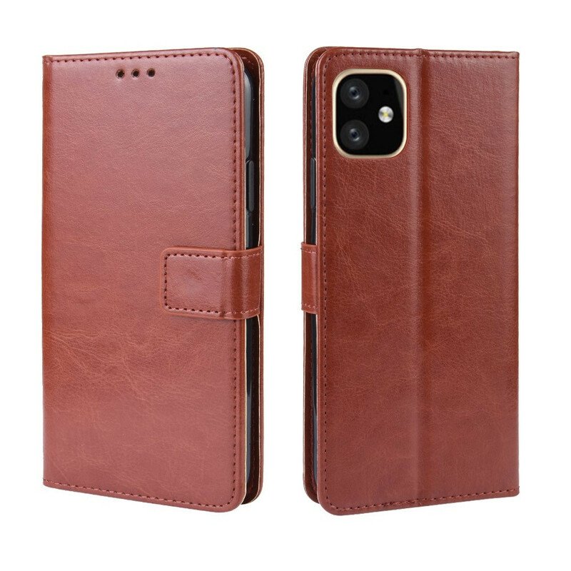 Fodral iPhone 11 Pro Med Kedjar Lädereffekt Färg Strappy