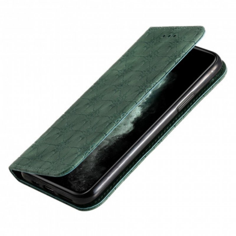 Folio-fodral iPhone 11 Pro Läderfodral Barockblommor