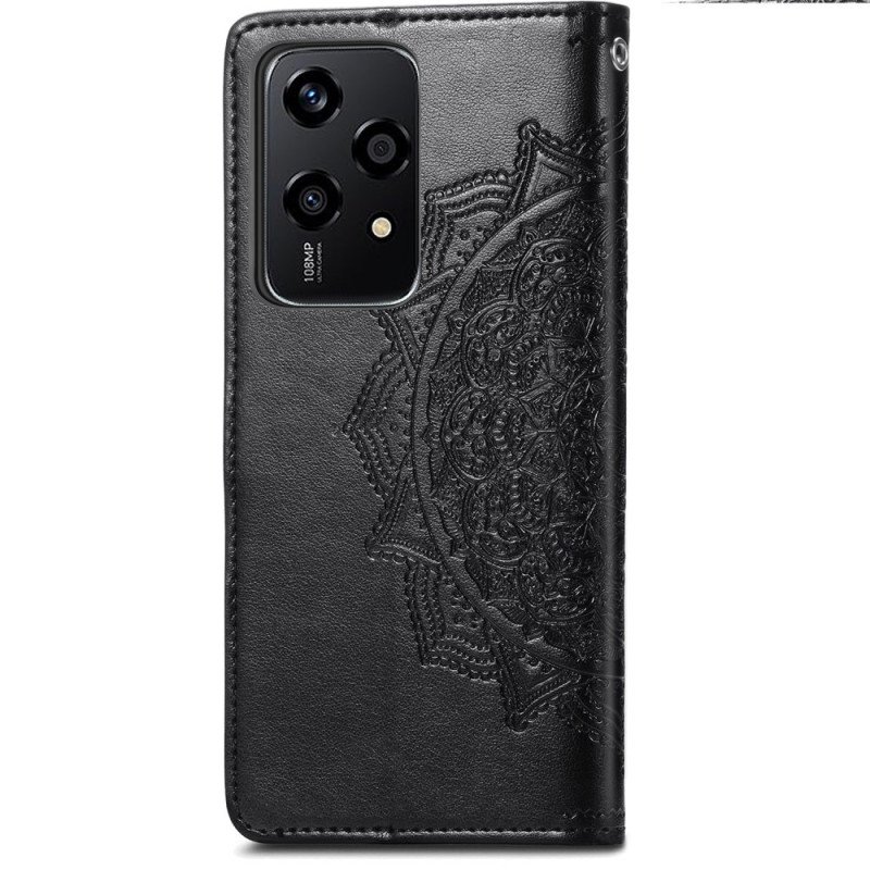 Läderfodral Honor 200 Lite Telefonfodral Barockmandala Med Rem