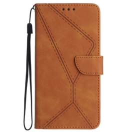 Läderfodral Honor 200 Lite Telefonfodral Linjer Och Prickade Ränder