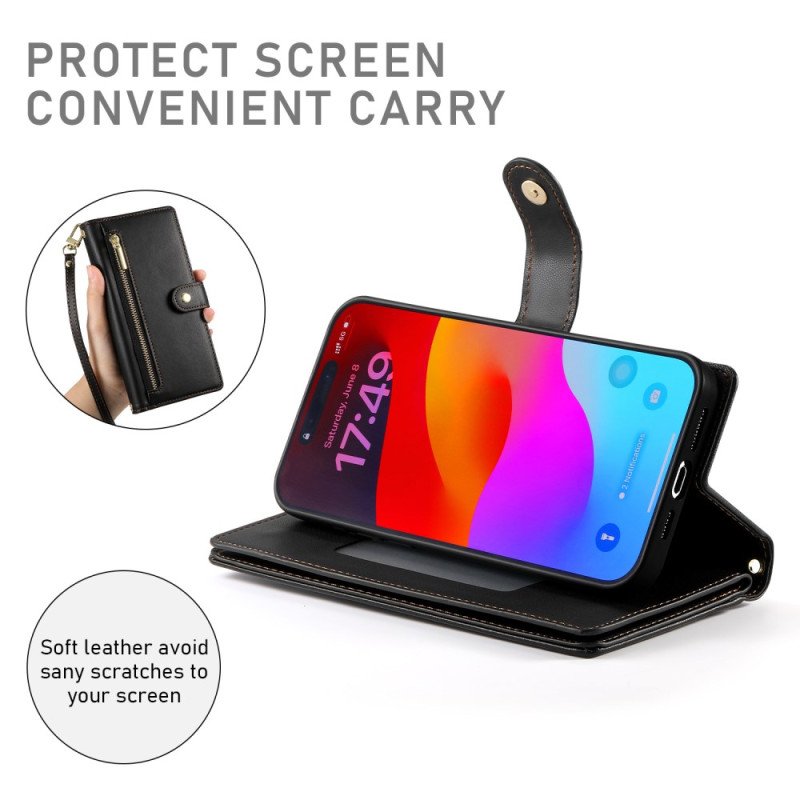 Fodral iPhone 17 Pro Max Plånbok Med Dragkedja