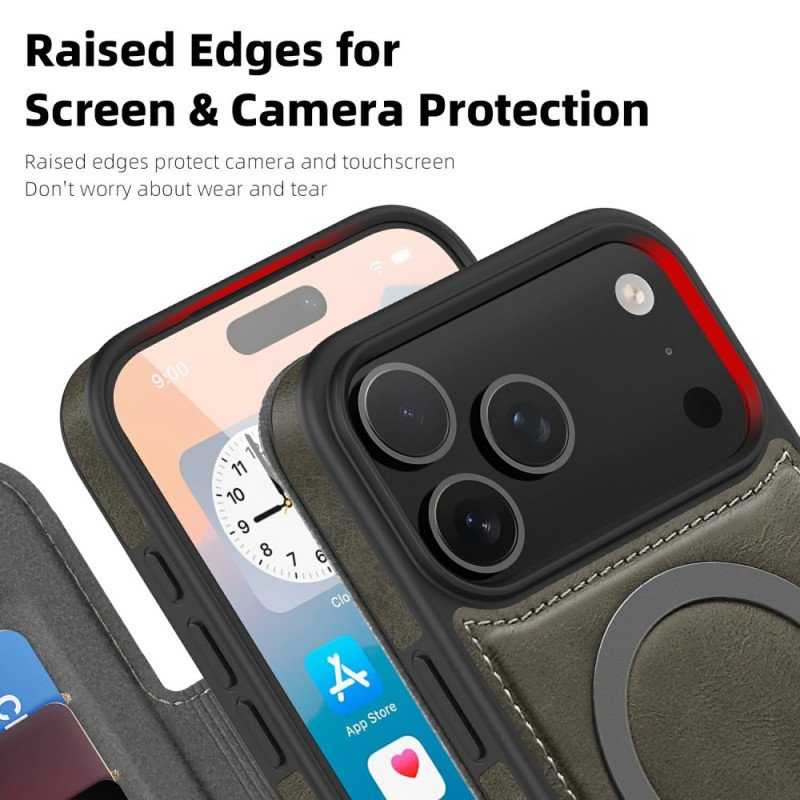 Folio-fodral För iPhone 17 Pro Max Magsafe-kompatibel Med Rfid-korthållare