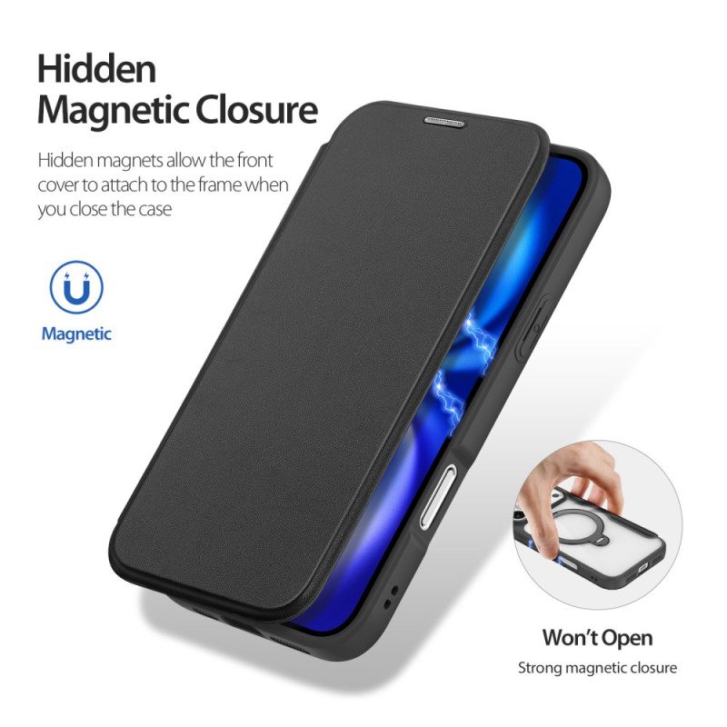 Folio-fodral iPhone 17 Pro Max Magsafe Med Skin X Pro Series Dux Ducis-fäste