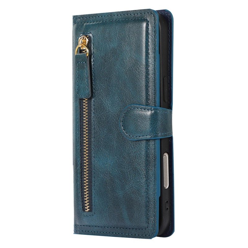 Läderfodral iPhone 17 Pro Max Telefonfodral Fickor Med Dragkedja