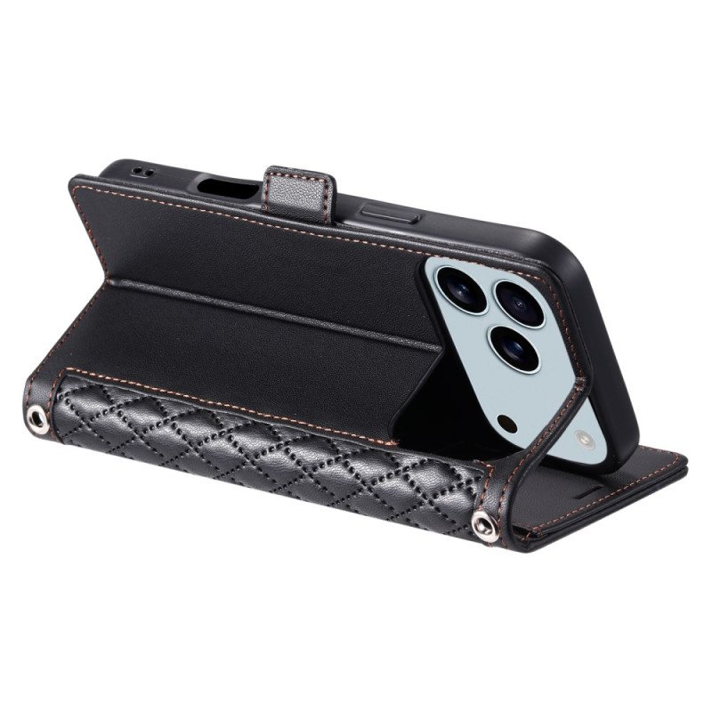 Läderfodral iPhone 17 Pro Max Telefonfodral Klassisk Quiltad