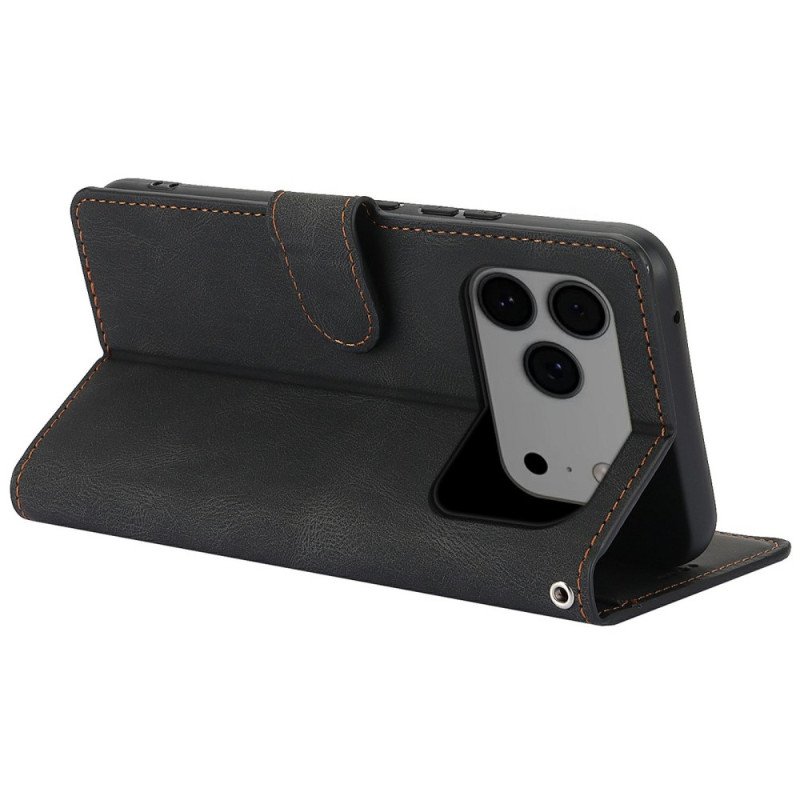 Läderfodral iPhone 17 Pro Max Telefonfodral Med Plånbok Och Ställ