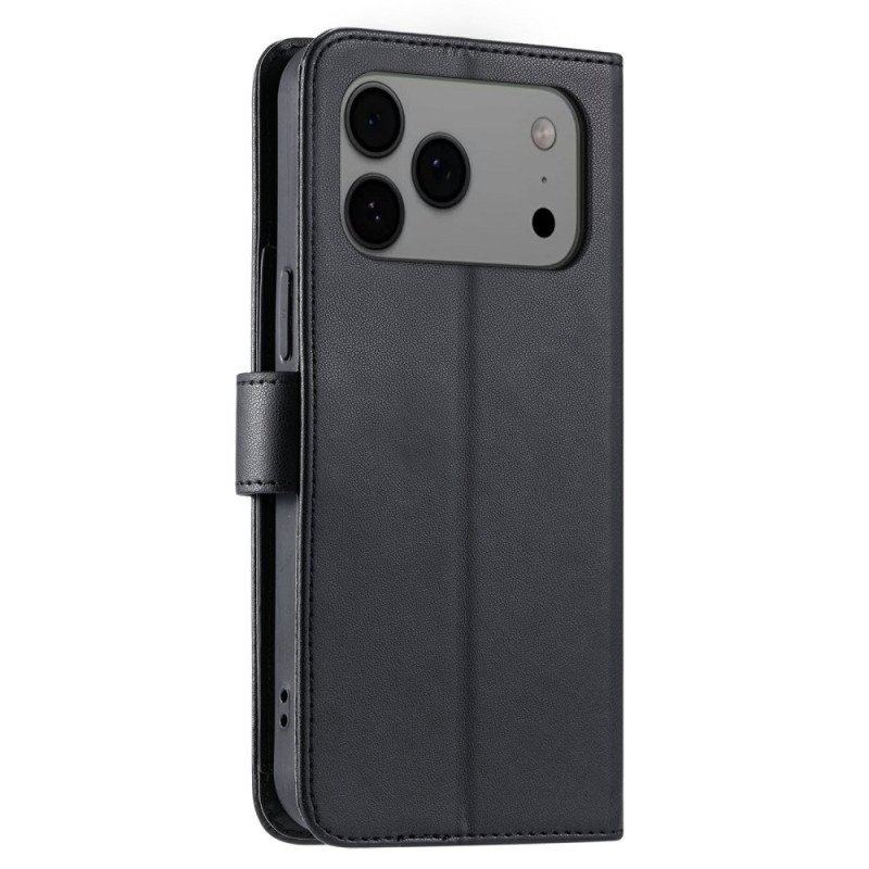 Läderfodral iPhone 17 Pro Max Telefonfodral Quiltad Med Snodd Och Axelrem