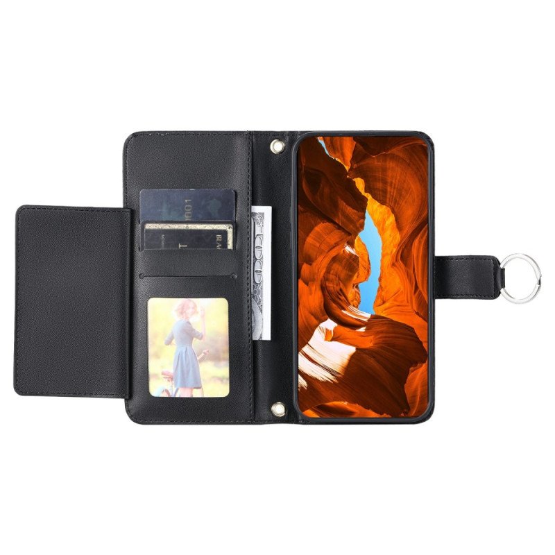 Läderfodral iPhone 17 Pro Max Telefonfodral Quiltad Med Snodd Och Axelrem