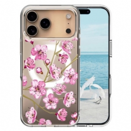 Skal För iPhone 17 Pro Max Magsafe-kompatibla Rosa Blommor