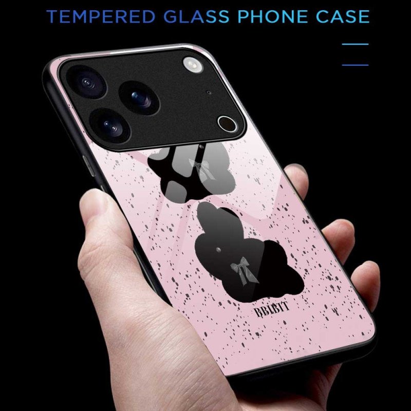 Skal För iPhone 17 Pro Max Rosa Och Svart Härdat Glas
