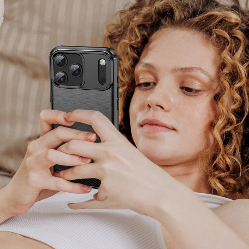 Skal iPhone 17 Pro Max Borstad Kolfiber