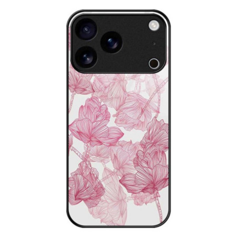 Skal iPhone 17 Pro Max Floralie Rosa Härdat Glas