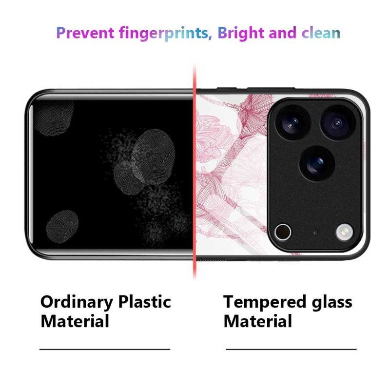 Skal iPhone 17 Pro Max Floralie Rosa Härdat Glas