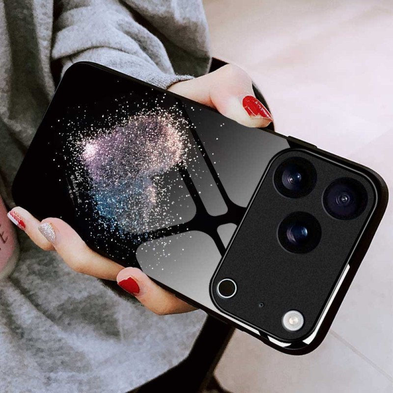 Skal iPhone 17 Pro Max Hjärtliknande Härdat Glas