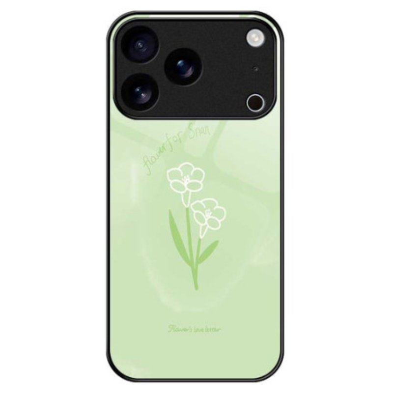 Skal iPhone 17 Pro Max Telefonfodral Blommor I Härdat Glas