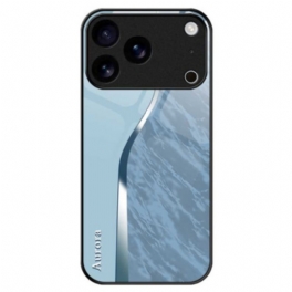 Skal iPhone 17 Pro Max Telefonfodral Härdat Glas Med Ljusblå Design
