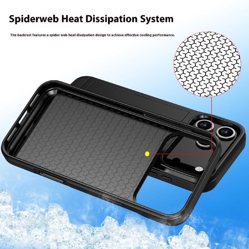 Skal iPhone 17 Pro Max Telefonfodral Skjutbart Korthållare