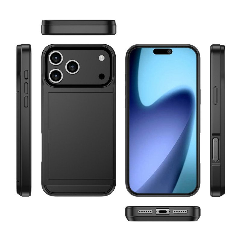 Skal iPhone 17 Pro Max Telefonfodral Skjutbart Korthållare