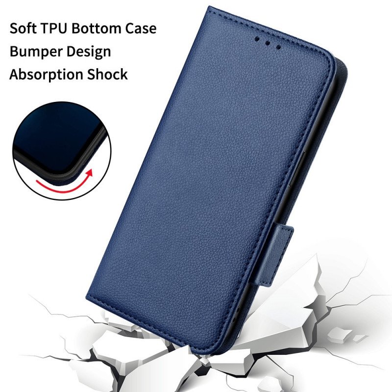 Fodral Samsung Galaxy A13 Traditionellt Litchi Konstläder