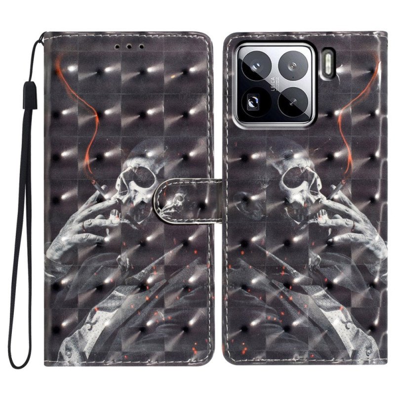 Läderfodral Xiaomi 15 Pro Telefonfodral 3d-rökskelett