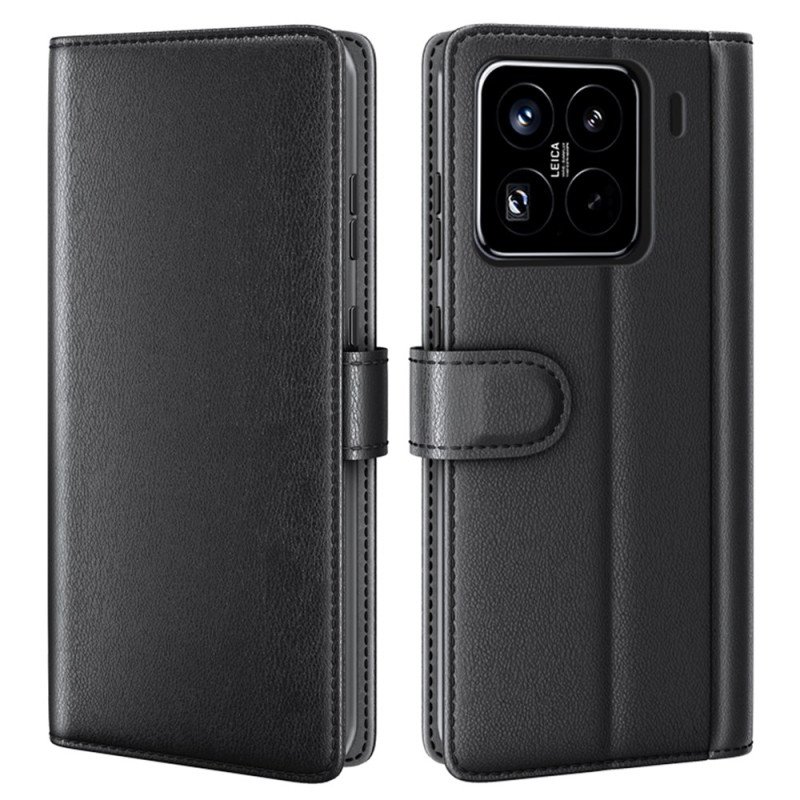 Läderfodral Xiaomi 15 Pro Telefonfodral Äkta Läder
