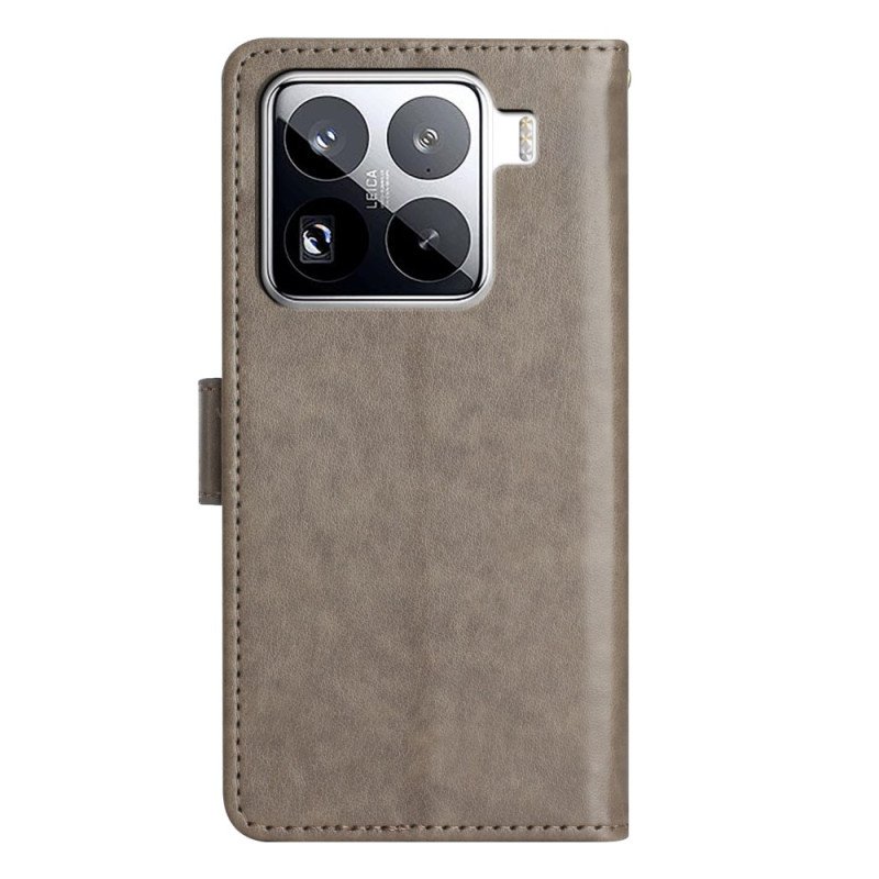 Läderfodral Xiaomi 15 Pro Telefonfodral Blommigt