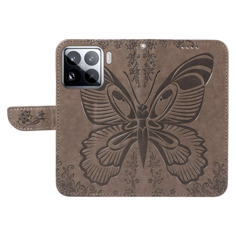 Läderfodral Xiaomi 15 Pro Telefonfodral Fjärilsdesign