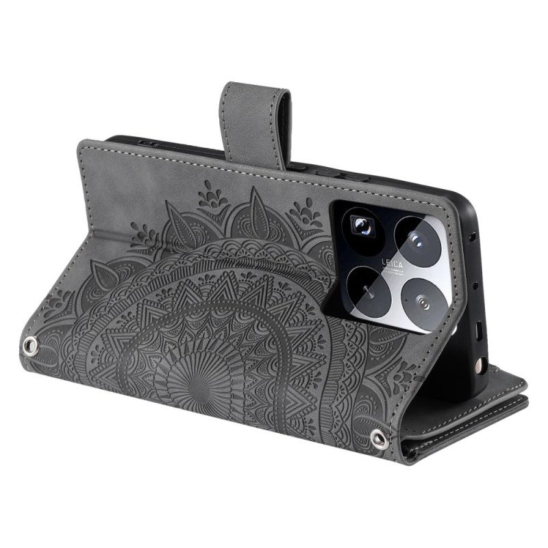 Läderfodral Xiaomi 15 Pro Telefonfodral Plånbok Med Mandala-mockaeffekt