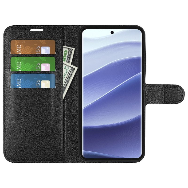 Fodral För Poco X7 5g Klassisk Litchikonstläder