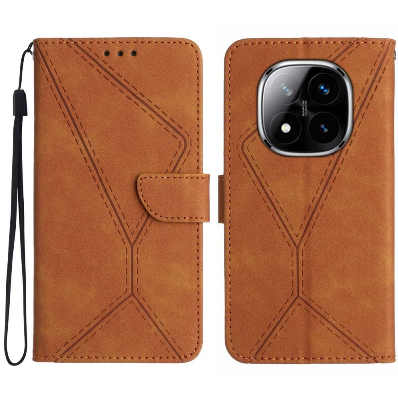 Fodral För Poco X7 5g Linjer Och Streck Med Rem