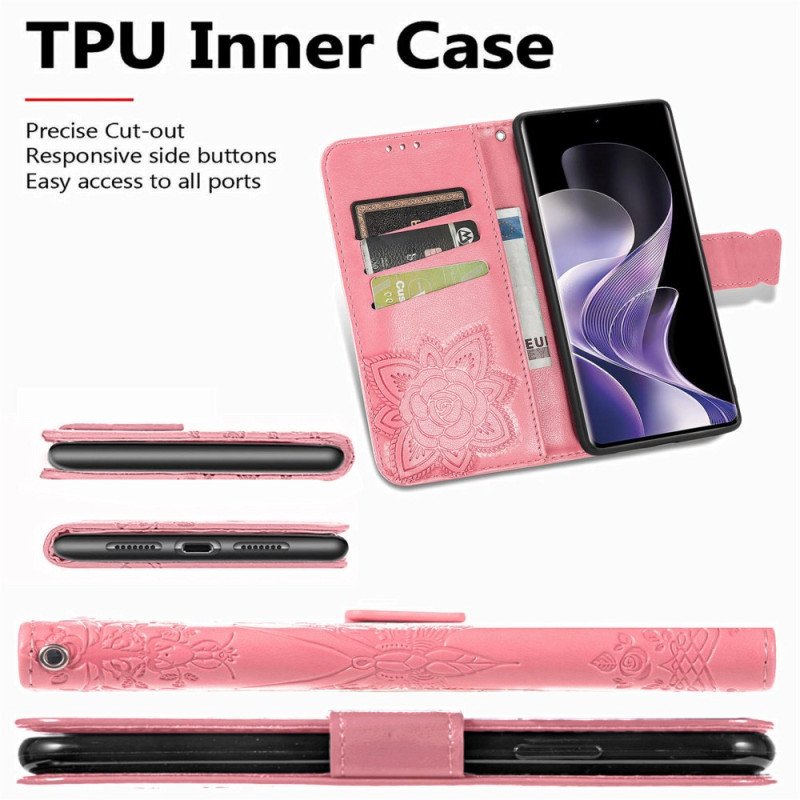 Läderfodral Poco X7 5g Telefonfodral Barockfjäril