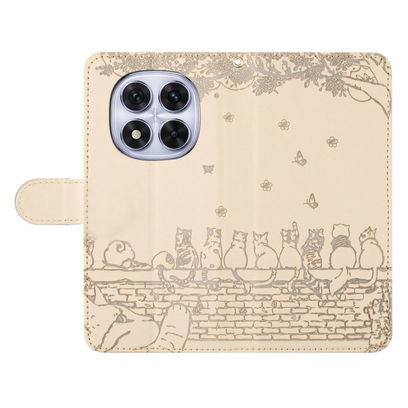 Skyddsfodral Poco X7 5g Kattmönster-snodd