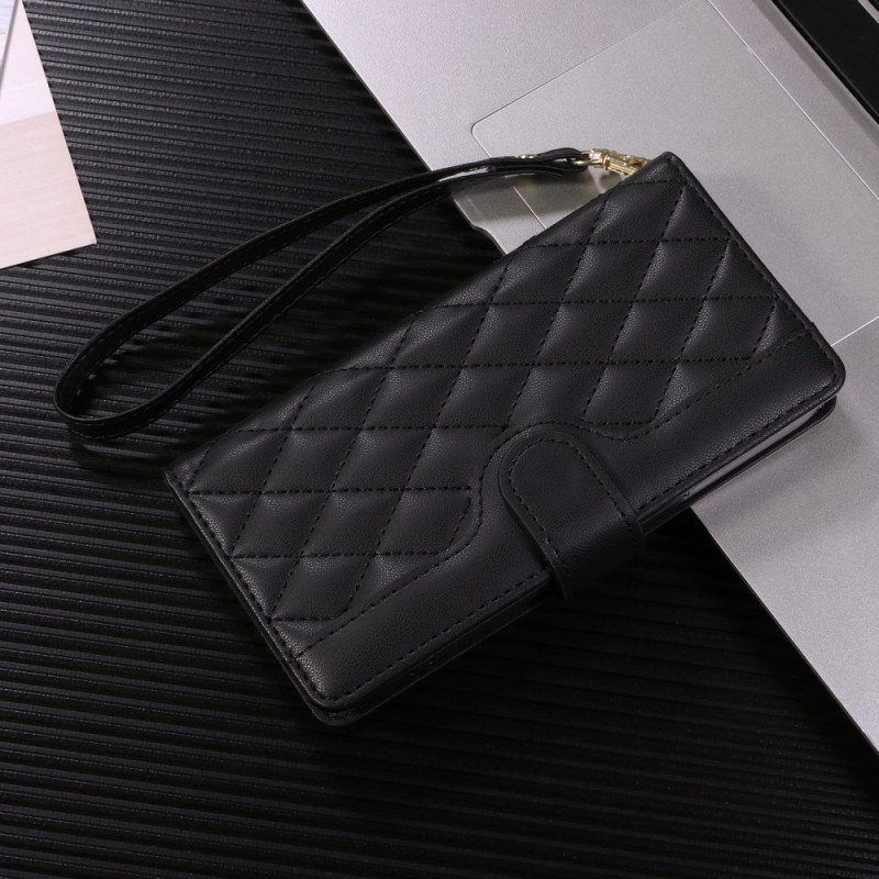 Fodral Google Pixel 10a Quiltad Plånbok Med Rem Och Axelrem