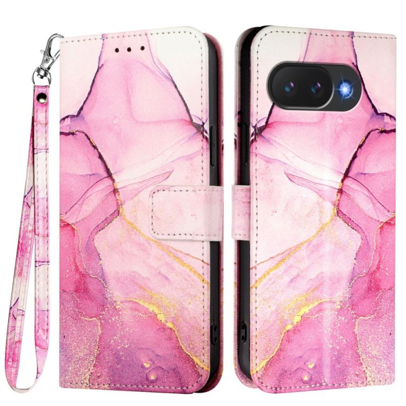 Läderskal Fodral Google Pixel 10a Marmormönster Med Rem