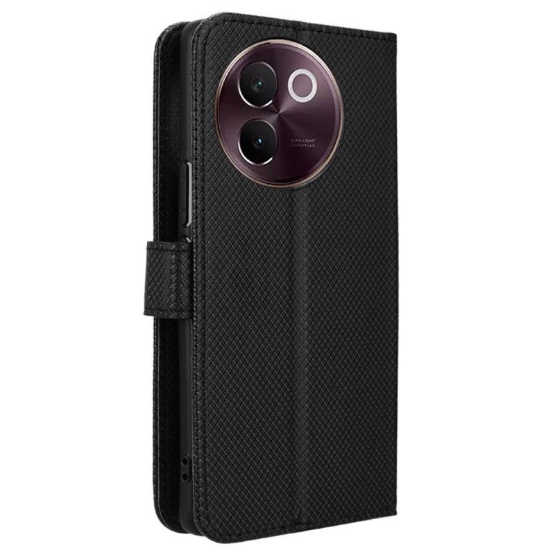 Läderfodral Vivo V40 Lite 5g Telefonfodral Diamantstruktur