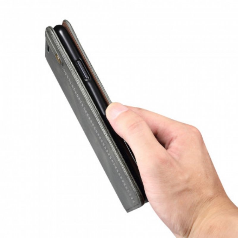 Folio-fodral Realme 8 5G Läderfodral Vaxat Konstläder