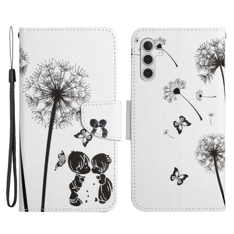 Fodral Samsung Galaxy A34 5G Maskrosor Love With Lanyard