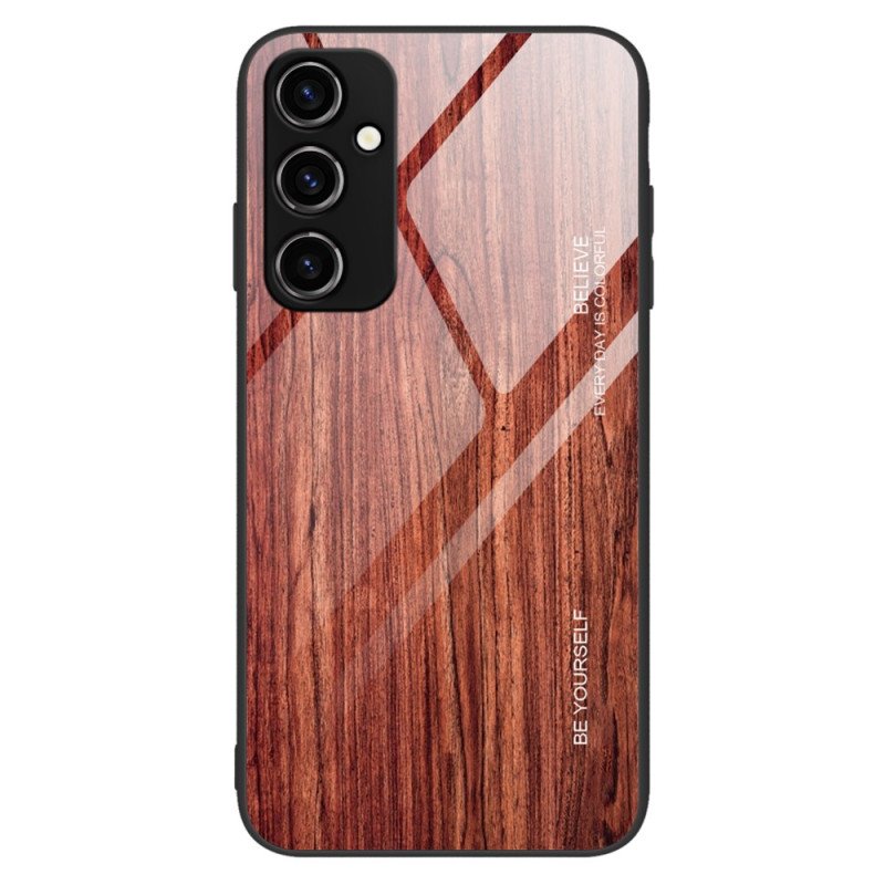 Mobilskal Samsung Galaxy A34 5G Trädesign Härdat Glas