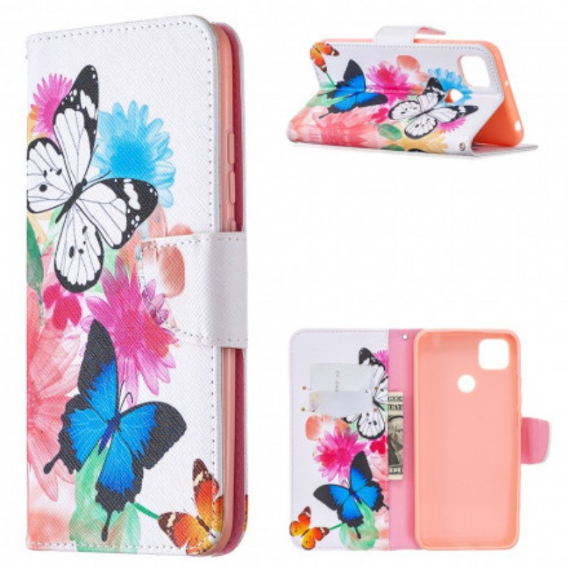 Fodral Xiaomi Redmi 9C Fantastiska Färgglada Fjärilar