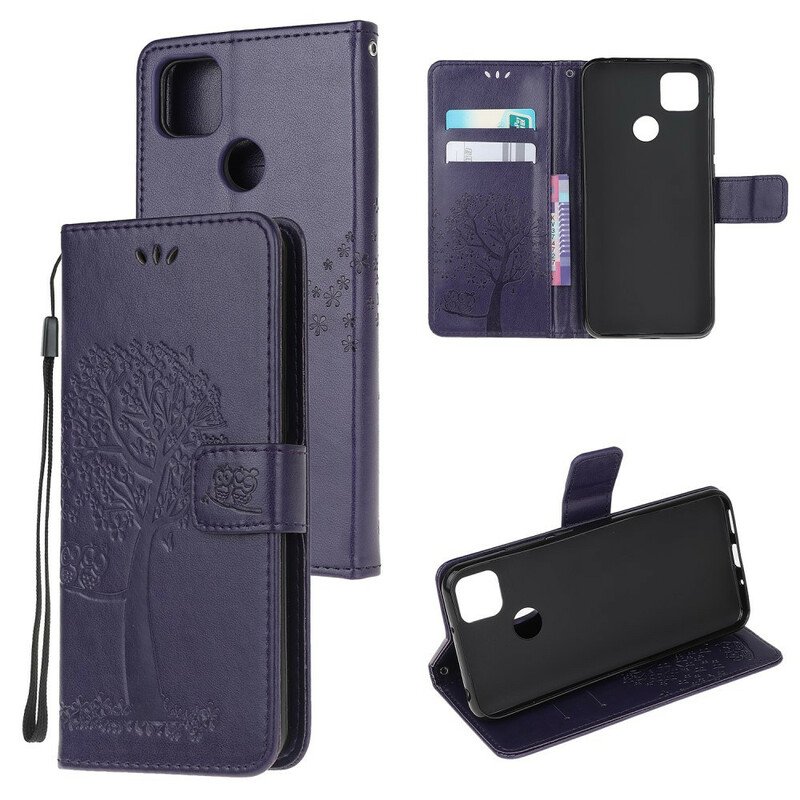 Fodral Xiaomi Redmi 9C Med Kedjar Stringträd Och Ugglor