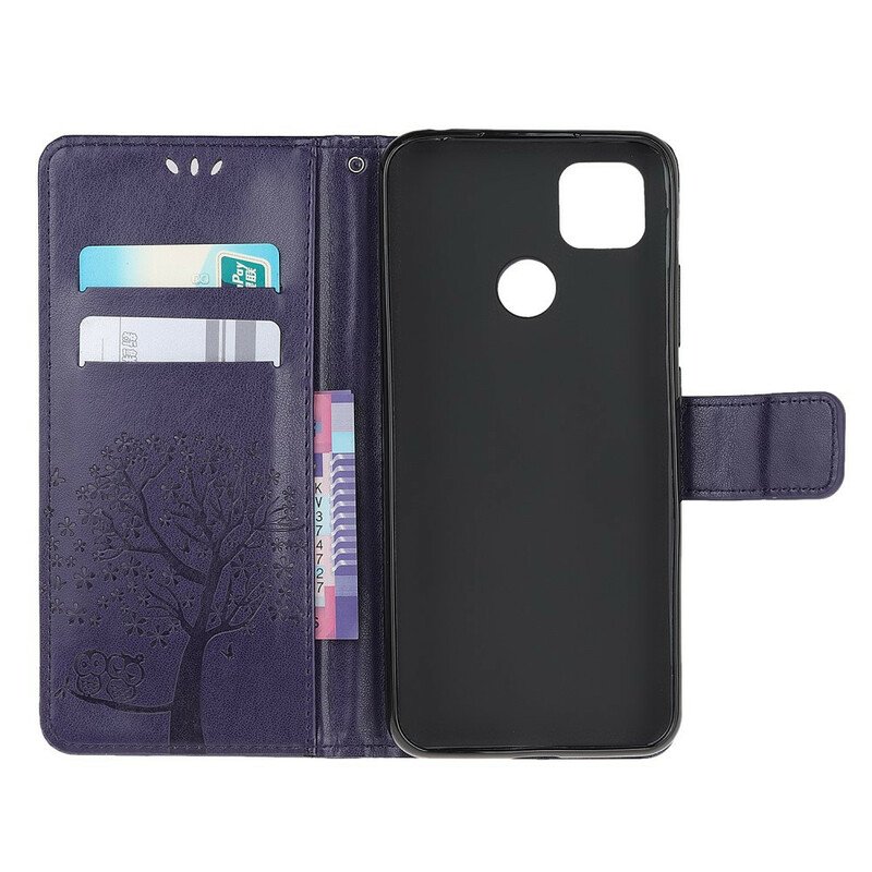Fodral Xiaomi Redmi 9C Med Kedjar Stringträd Och Ugglor