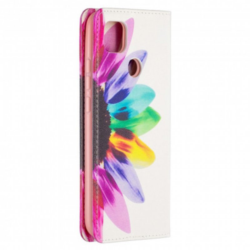 Folio-fodral Xiaomi Redmi 9C Läderfodral Akvarell Blomma