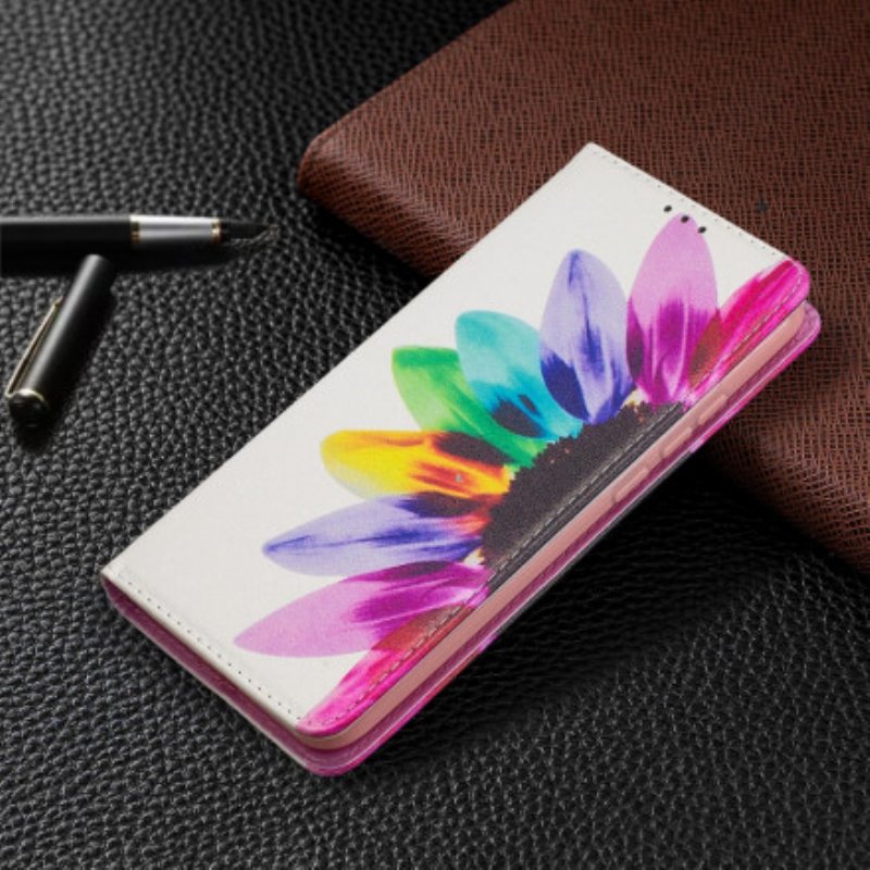 Folio-fodral Xiaomi Redmi 9C Läderfodral Akvarell Blomma