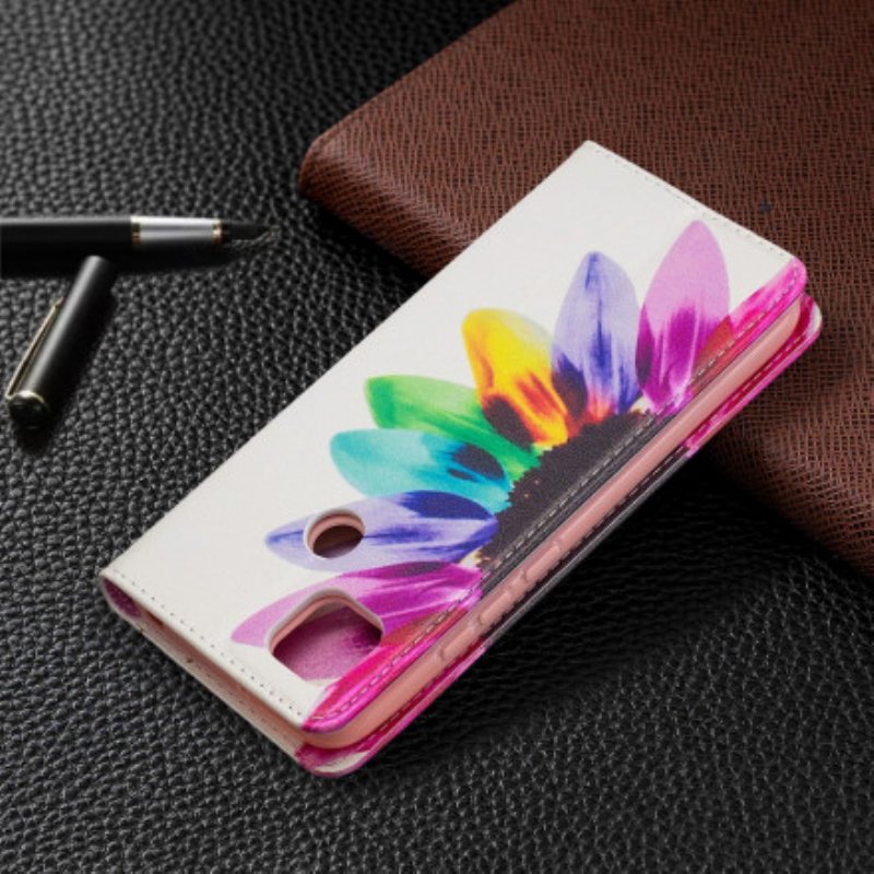 Folio-fodral Xiaomi Redmi 9C Läderfodral Akvarell Blomma