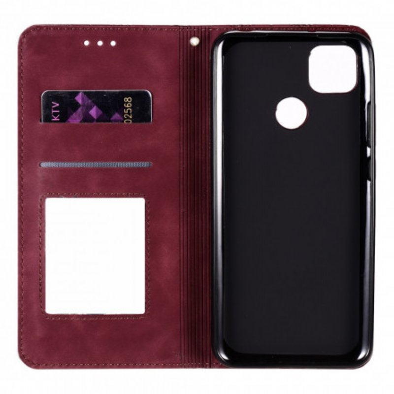 Folio-fodral Xiaomi Redmi 9C Läderfodral Barockblommor