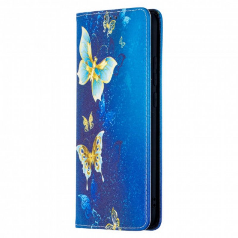 Folio-fodral Xiaomi Redmi 9C Läderfodral Färgglada Fjärilar